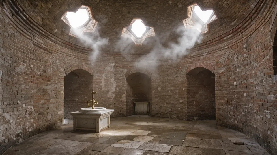 Whispers of the Crescent: The Forgotten Ottoman Hammam of Nessebar — illustration